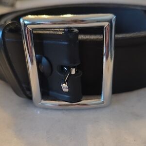 Classic Black Belt with Silver Buckle